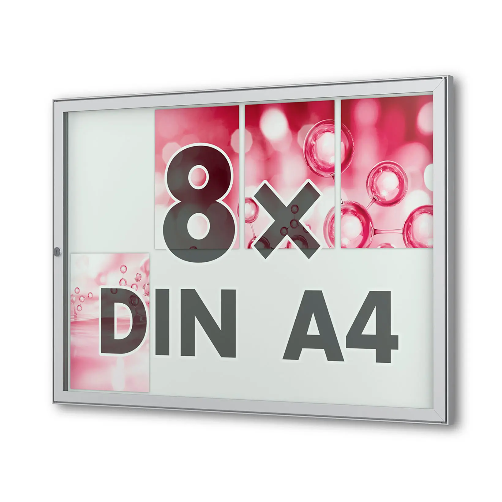 8 x DIN A4 Flachschaukasten Tesus - quer - eckig